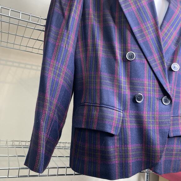 Vintage Stirling Cooper Women's Purple Plaid Jacket Size 12 Retro 80’s‎ Vibes - Picture 11 of 13